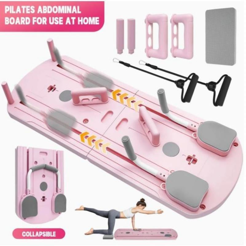 Integrated Foldable Portable Home Pilates Board and Reformer Kit|Compact Design All-In-One Fitness Machine for Women| (Purple, Green, Black)