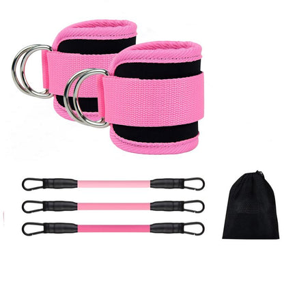 Ankle Bands with Cuffs, Ankle Bands for Working Out, Ankle Band Cuff for Kickbacks Hip, Leg Glute Exercise Equipment with Training Poster, Band with Ankle Cuffs for Women Booty Lifting Resistance Fitness Accessory Sculpted Lower Body Workout Set