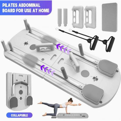 Integrated Foldable Portable Home Pilates Board and Reformer Kit|Compact Design All-In-One Fitness Machine for Women| (Purple, Green, Black)
