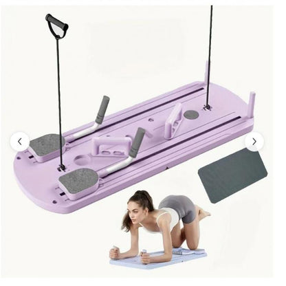 Integrated Foldable Portable Home Pilates Board and Reformer Kit|Compact Design All-In-One Fitness Machine for Women| (Purple, Green, Black)